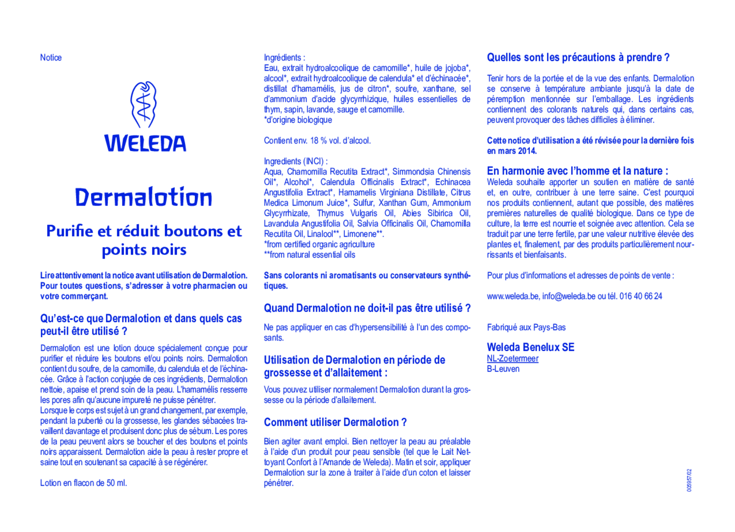 Dermalotion afbeelding van document #2, gebruiksaanwijzing